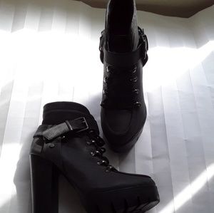 Aged Leather Heeled Boots